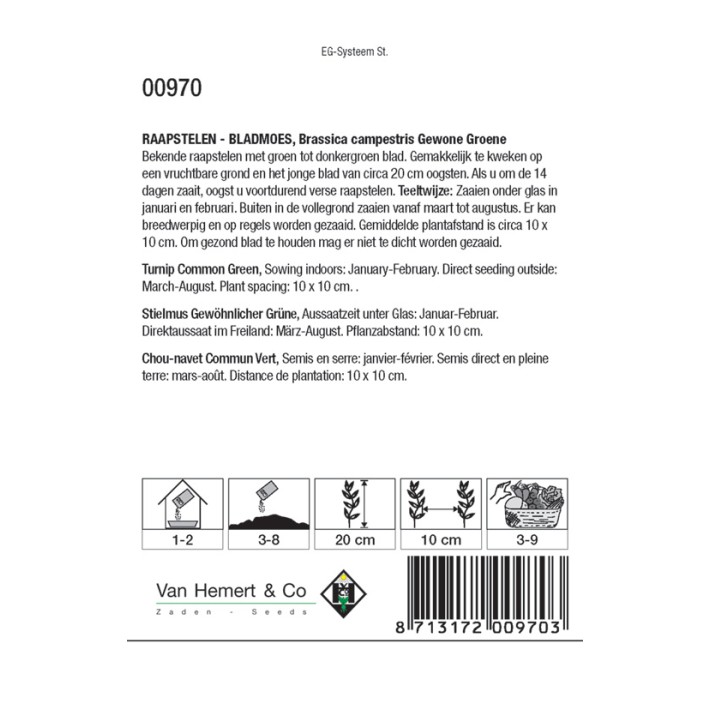 Raapstelen - Bladmoes Gewone groene