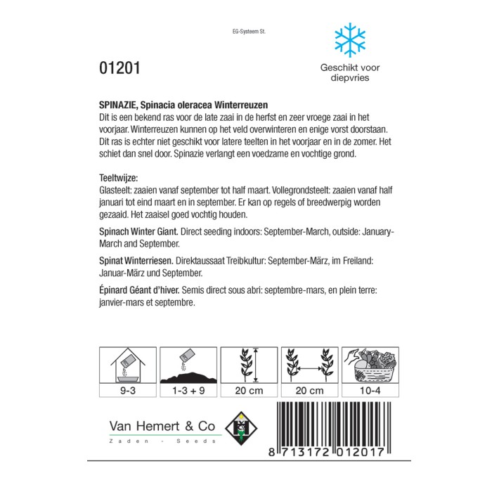 Spinazie Winterreuzen, 150 gr.