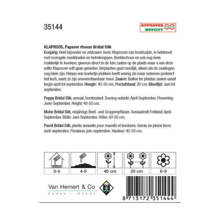 Papaver rhoeas Bridal Silk