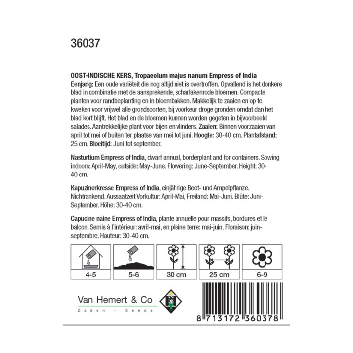 Tropaeolum m.n. Empress of India