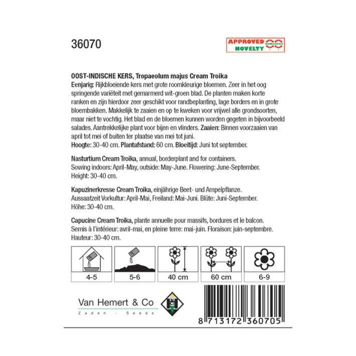 Tropaeolum m.n. Cream Troika