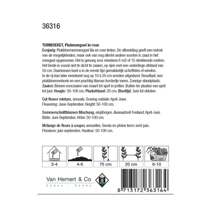 Tuinboeket, Plukmengsel in rose