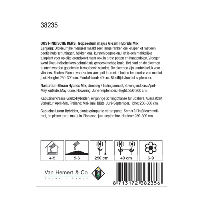 Tropaeolum majus Gleam Hybrids Mix